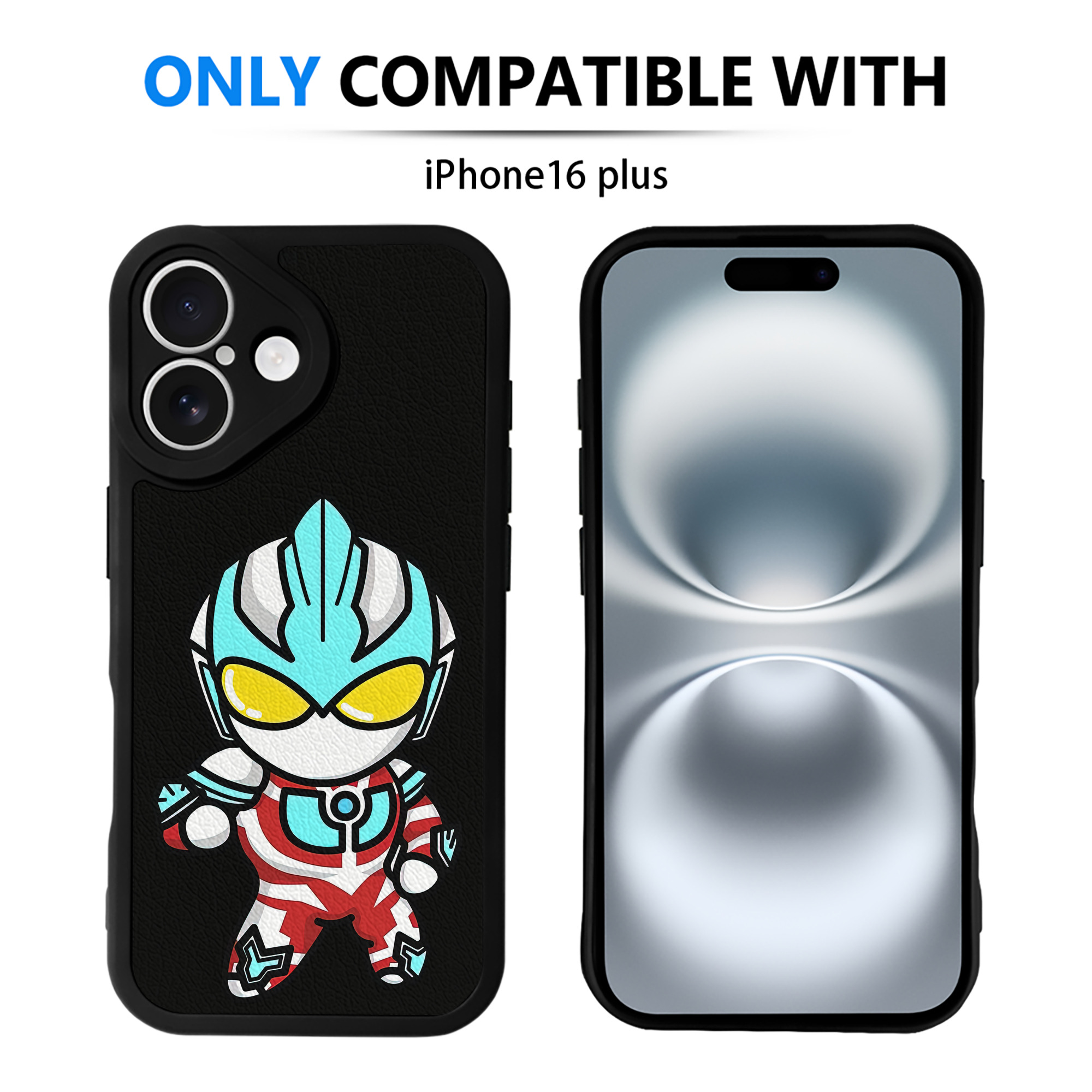 （画像用） ウルトラマン Ultraman 【iPhone 16シリーズ対応】シリコンスマホケース（レザー調） 材質：シリコン